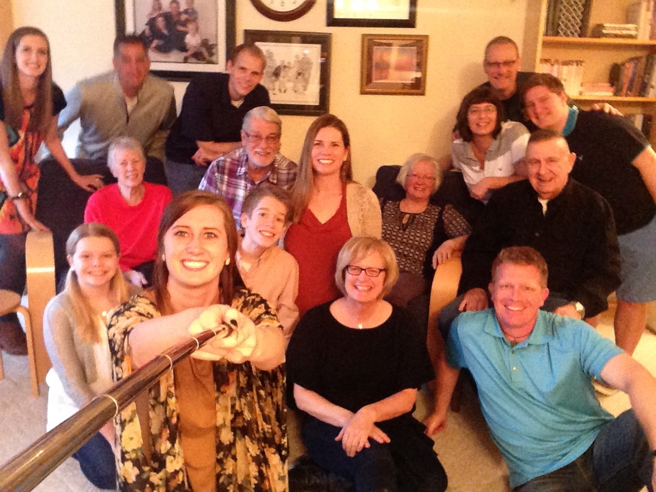 Our extended family a few years ago at our daughter's home for Thanksgiving