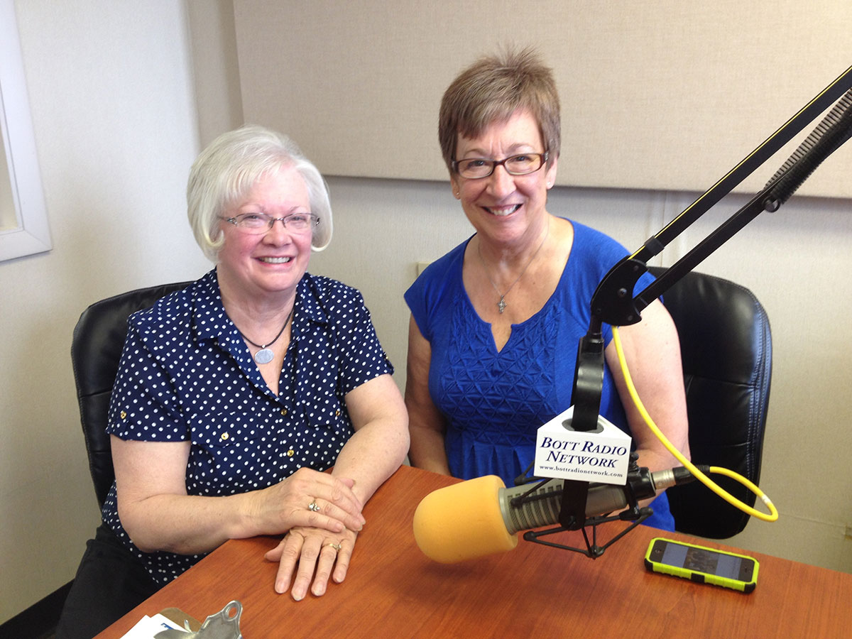 Kay Meyer and Jane Haas in the Family Shield studio