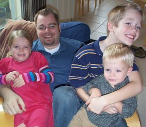 Jeff Meyer with niece and nephews