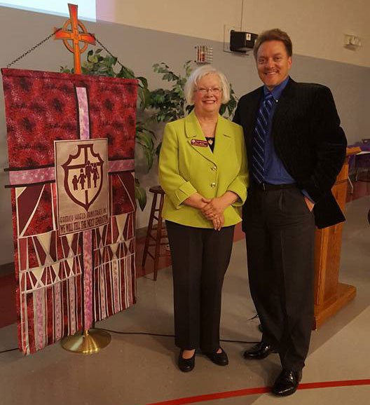 Rev. Gregory Seltz and Kay Meyer at a Family Shield Ministries event