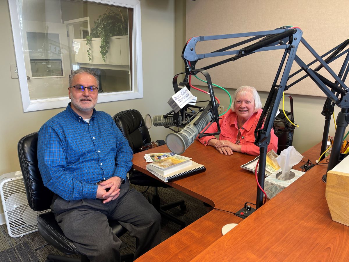 Kay Meyer in the studio with Rev. Dr. Abjar Bahkou