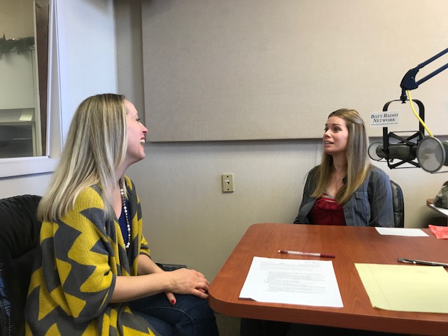 Coreen Jander and Faith Spelbring in the Family Shield studio.